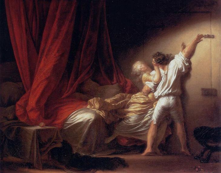 Tableau "Le verrou" de Jean-Honoré Fragonard. Vers 1776-1779.