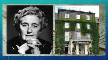 Portrait d'Agatha Christie (Wikipedia) ainsi que photo de l'Old Swan Hotel initialement Swan Hydropatic Hotel, à Harrogate